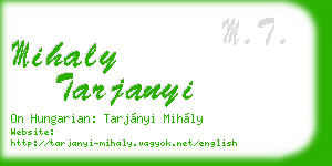 mihaly tarjanyi business card