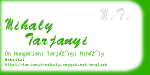 mihaly tarjanyi business card